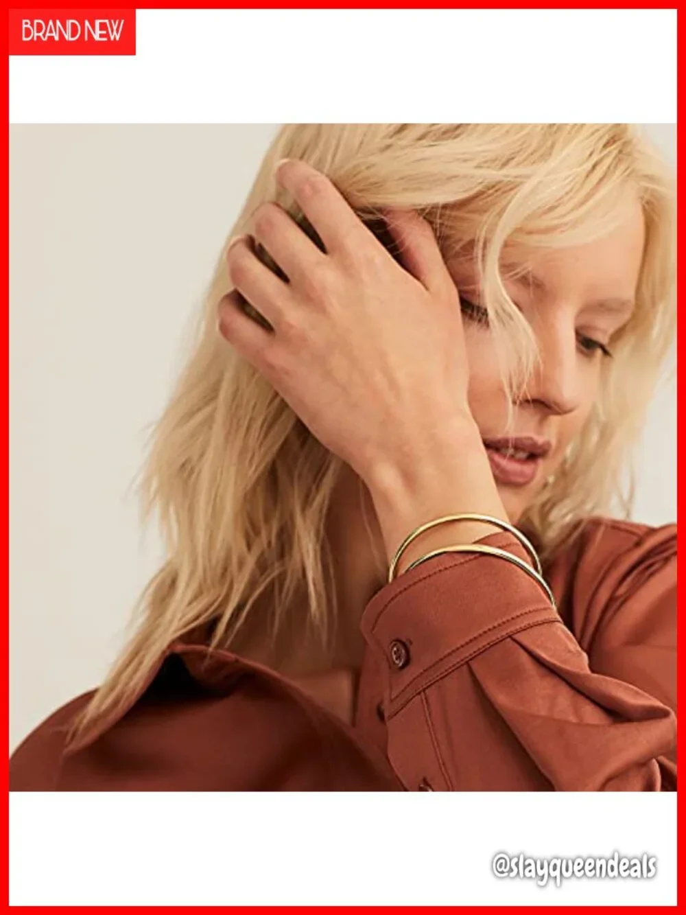 3mm 14K Gold Plated Stainless Steel Bangle Bracelet Women Stackable Thin Round
